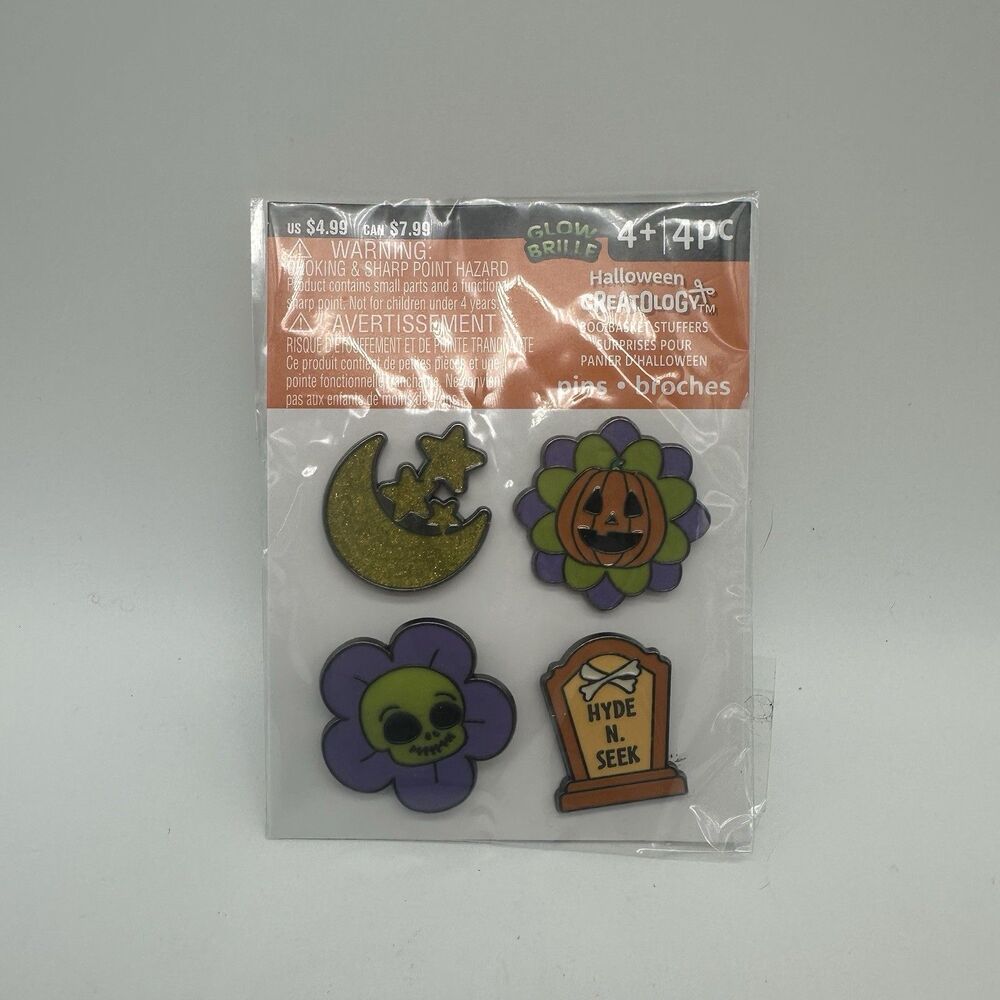 Creatology Halloween Pins 4 Pack Boo Basket Stuffers Brooches